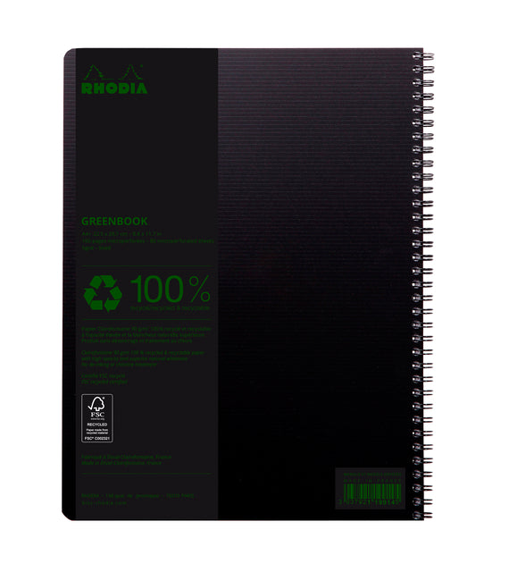 Notitieboek Rhodia Greenbook A4+ lijn 4-gat 180 pagina's - 4