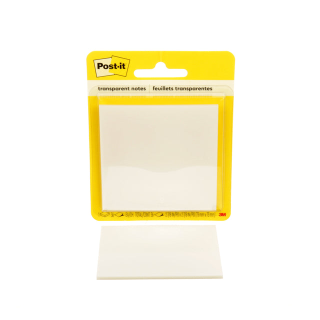 Memoblok Post-it 73x73mm Transparant