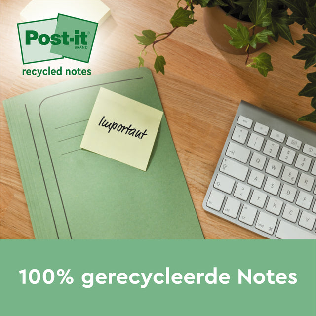 Post-it 3M Notitieblok 76x76mm Geel, 3+1 gratis - 6