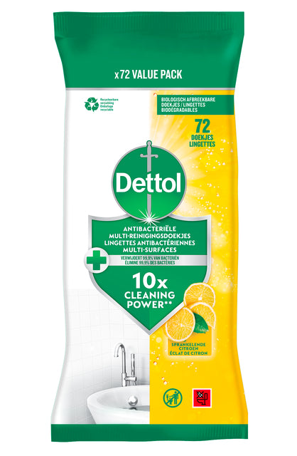 Dettol Antibacteriële Reinigingsdoekjes Citrus 72 stuks