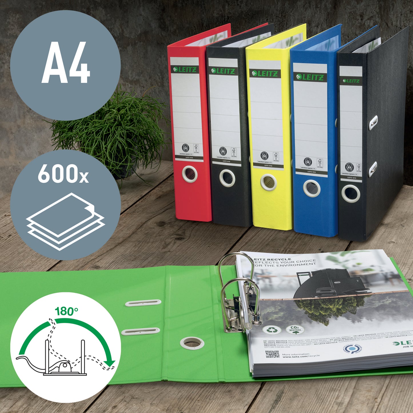 Leitz Recycle Ordner 80 mm Groen, 100% Recyclebaar