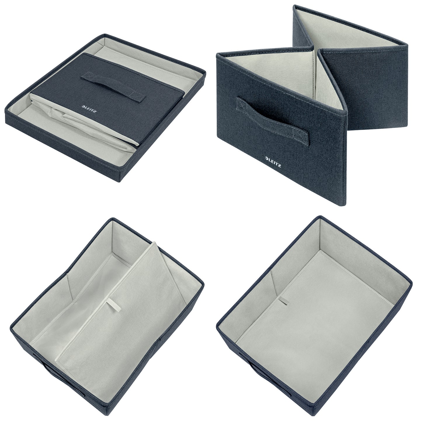 Leitz stoffen opbergdoos 285x203x380mm met deksel voor A4- en kantoorbenodigdheden - 4