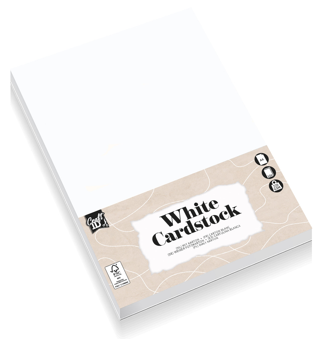 Hobbykarton CraftID A4 220 grs. 10 vellen voor knutselen en decoratie