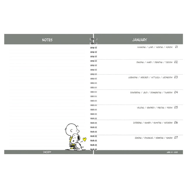 Lannoo Peanuts Bureau Agenda 2025 7 dagen/2 pagina's - 2