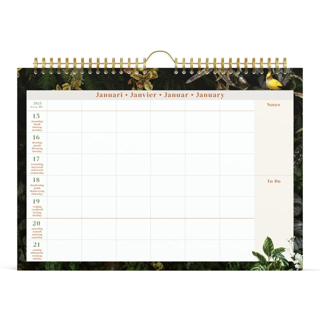 Familiekalender 2025 Lannoo 310x220cm Botanic - 2