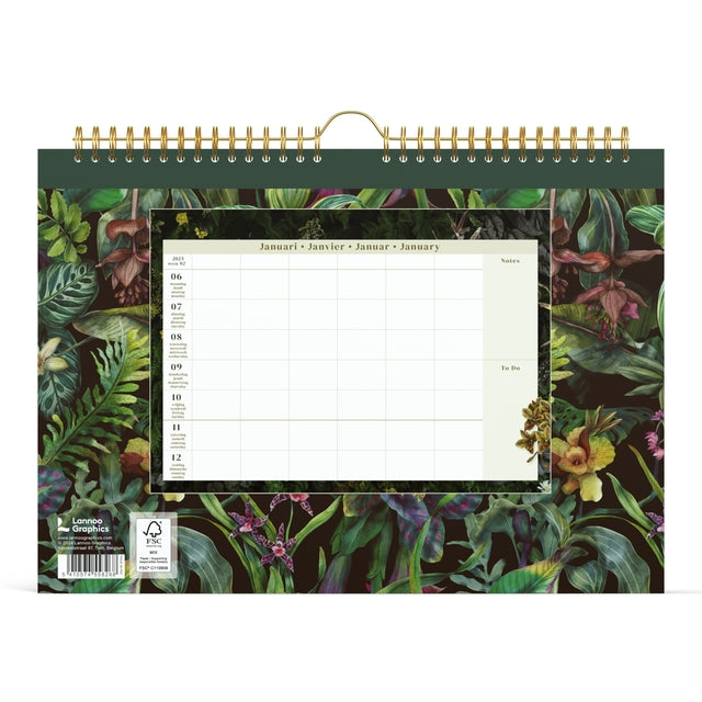 Familiekalender 2025 Lannoo 310x220cm Botanic - 3