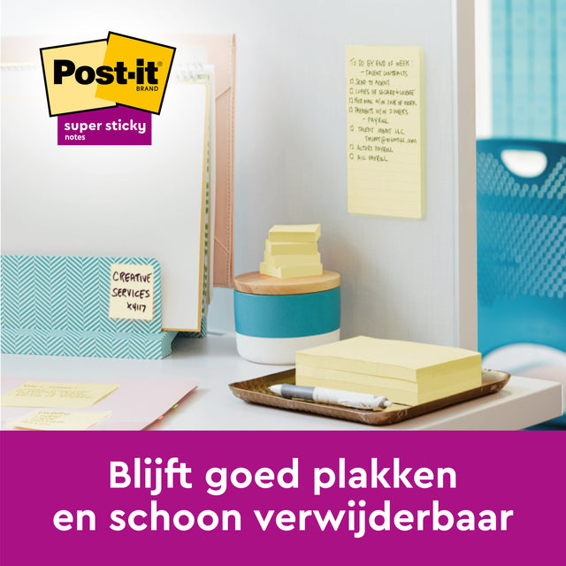 Post-it memoblok 76x76mm, geel, 90 vellen - 6