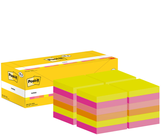 Post-it memoblok 76x76mm, kleurassortiment, 90 vellen - 3
