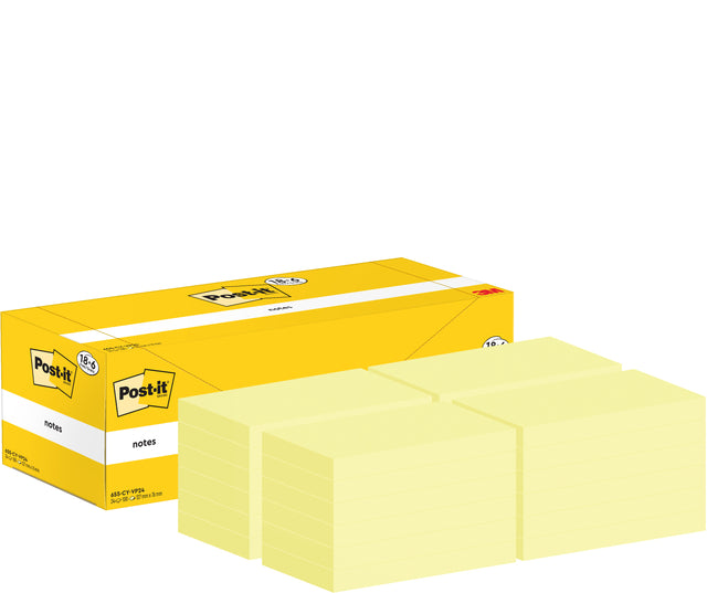 Post-it memoblok 76x127mm, geel, 100 vellen - 3