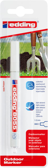 Viltstift edding 8055 outdoor 1-2mm, wit, UV- en waterbestendig