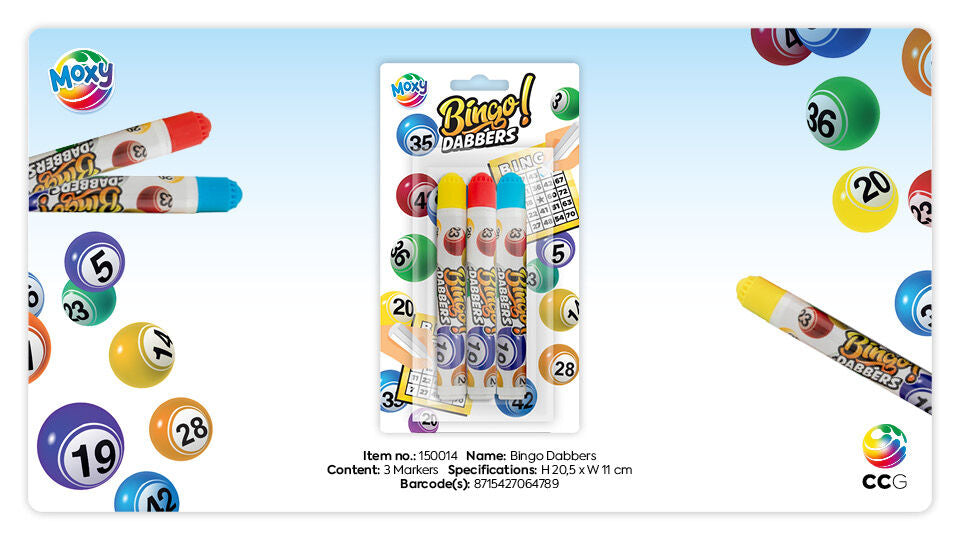 Bingo Dabbers Grifix 3 kleurrijke viltstiften - 4