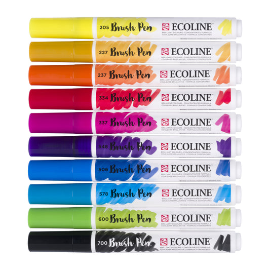 Talens Ecoline Brush Pen Set 10 levendige basistinten