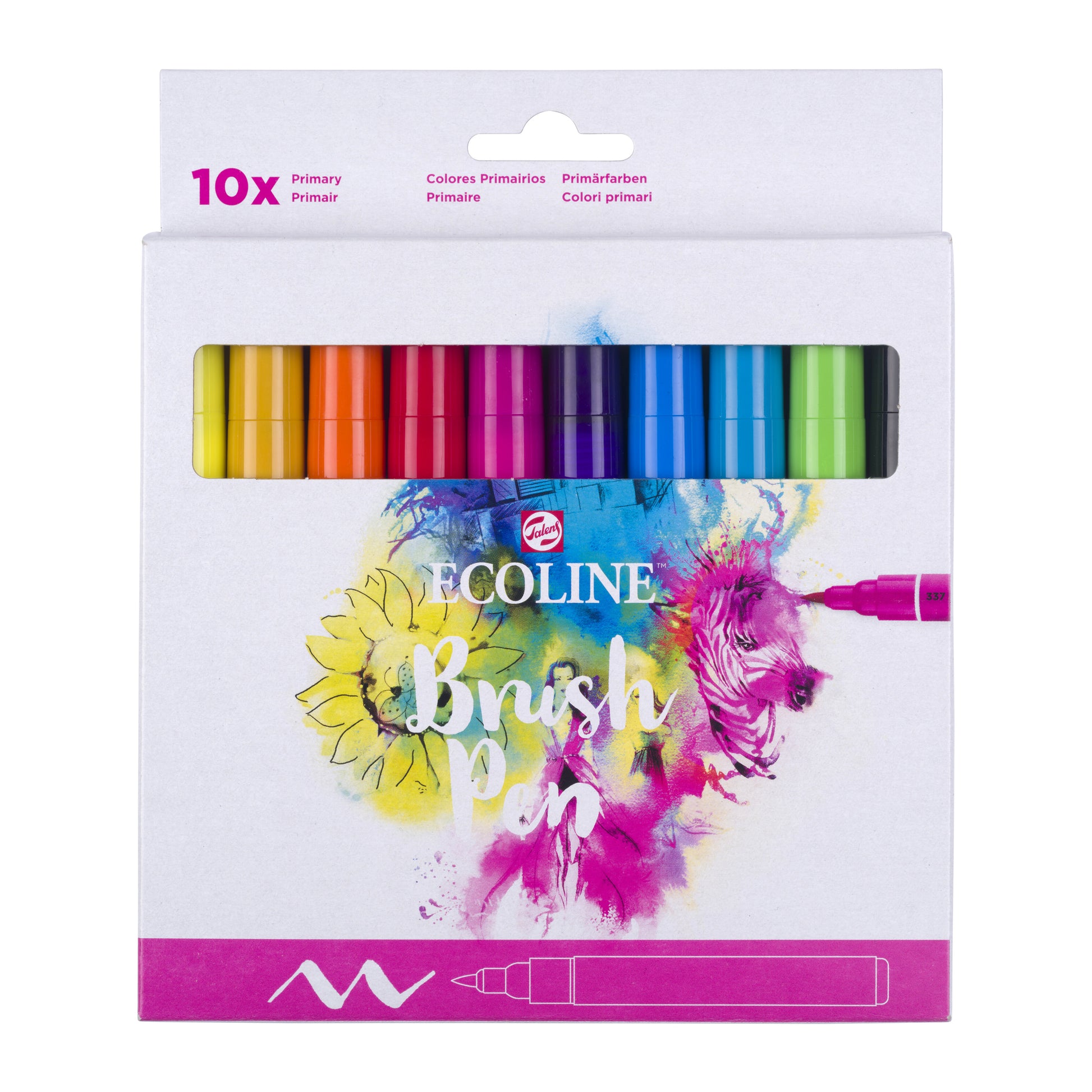 Talens Ecoline Brush Pen Set 10 levendige basistinten - 3