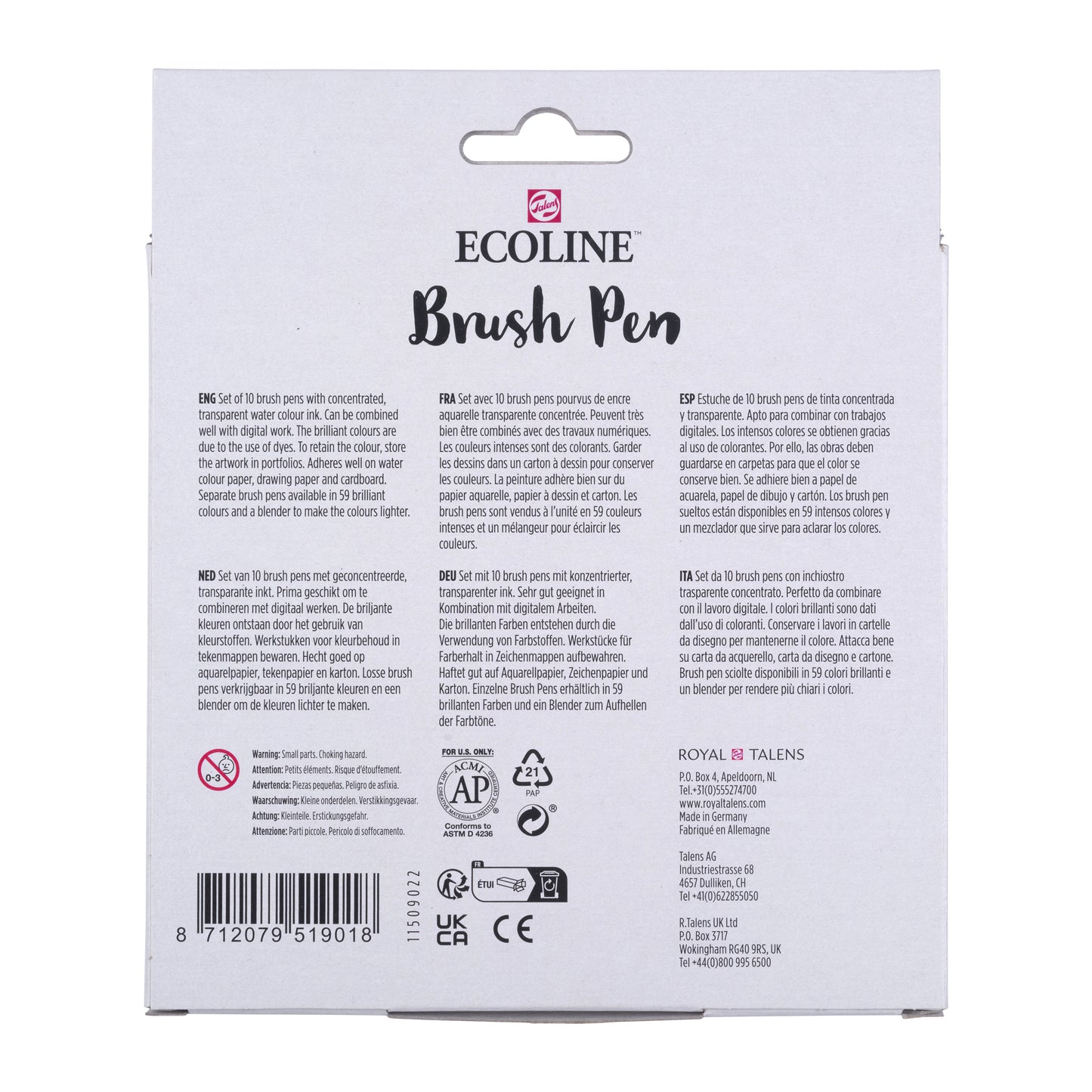 Talens Ecoline Brush Pen Set 10 levendige basistinten - 4
