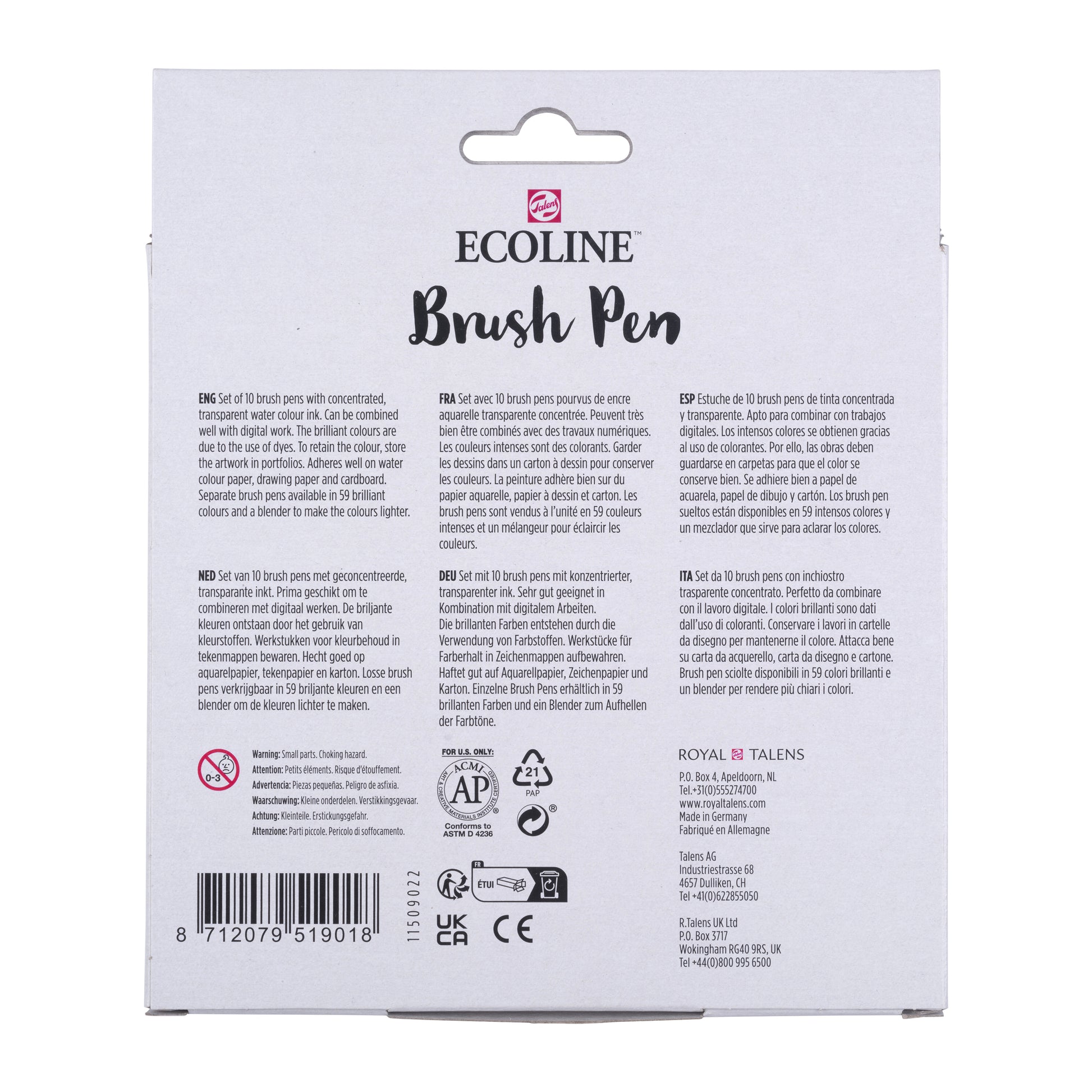 Talens Ecoline Brush Pen Set 10 levendige basistinten - 4