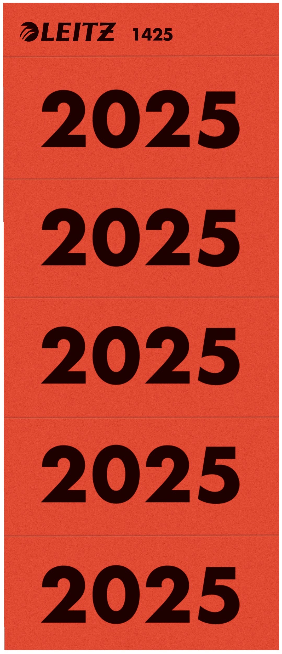 Leitz Jaartal Etiket 2025 Rood, 100 Stuks
