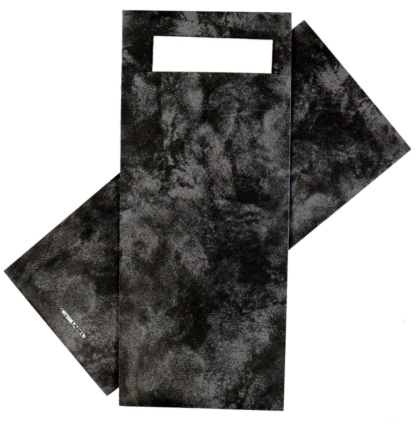 Bestekzakje IEZZY 190x85mm zwart gemarmerd 500 stuks - Elegant en hygiënisch