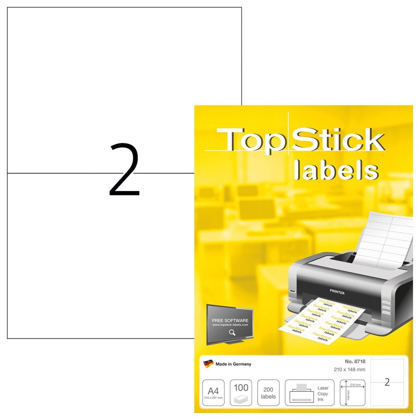 210x148mm Zelfklevende Labels, 200 Stuks