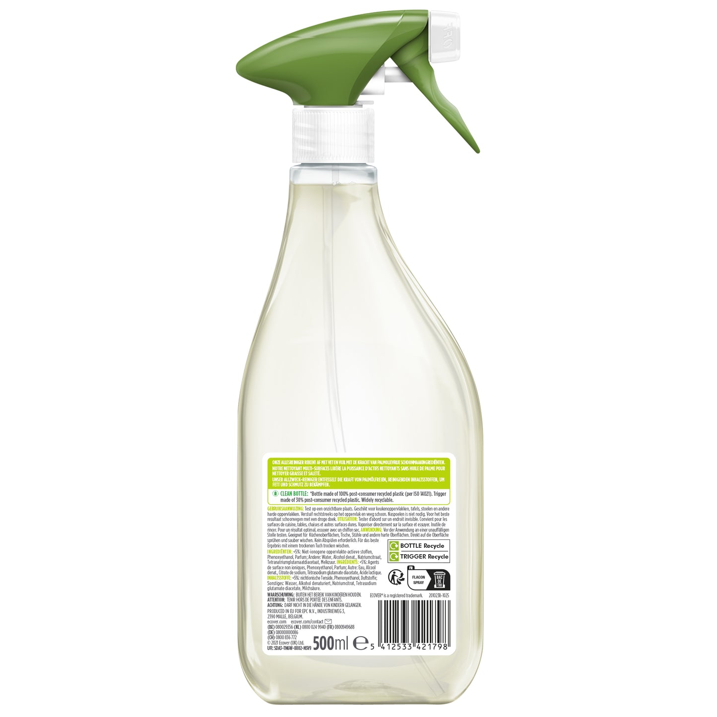 Ecover Citroengras Sinaasappel Allesreiniger 500ml, Biologisch Afbreekbaar en Palmolievrij - 2