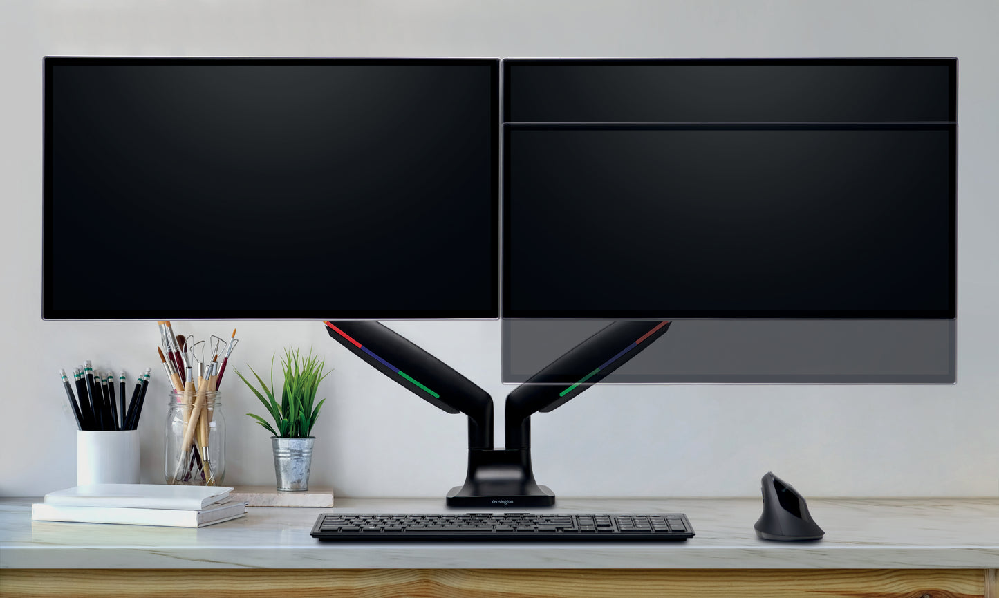 In hoogte verstelbare dubbele monitorarm met gasveer - 2