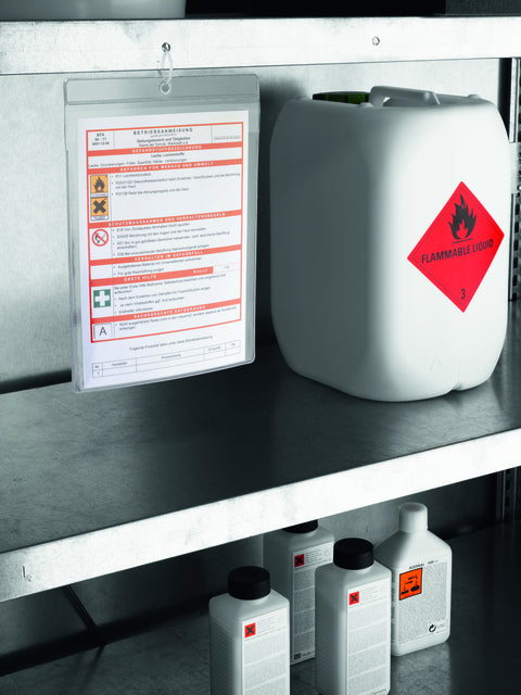 Transparante A4 documenthoes met insteekklep en perforatie - 2