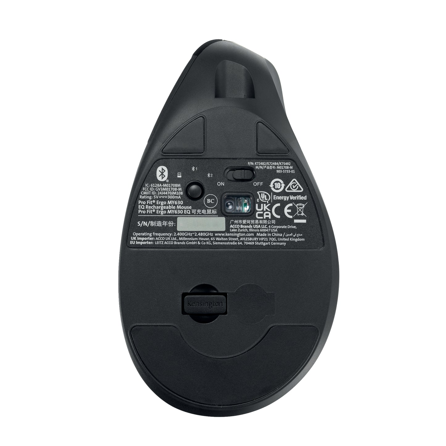 Kensington EQ Pro Fit Ergo MY630 verticale oplaadbare muis - 6