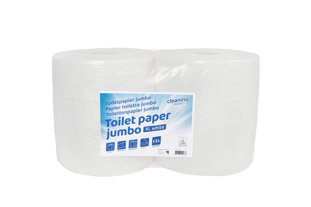Cleaninq Maxi Jumbo 2-laags Toiletpapier, 350m, Wit