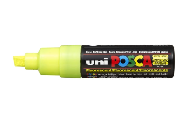 Posca PC8K B Fluor Geel Verfstift Schuin