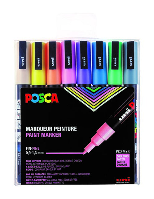 Posca PC3M F Pastel 8-kleuren Set