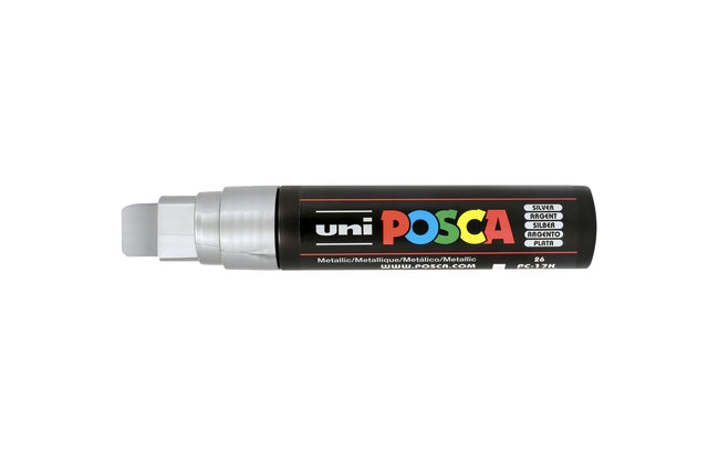 Verfstift Posca PC17K EB rechthoek zilver