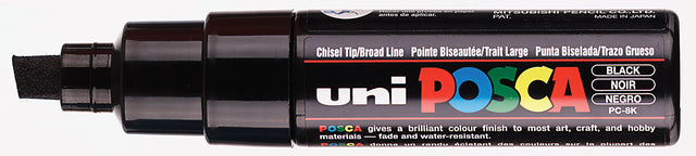 Posca Viltstift PC8K B Schuin Zwart