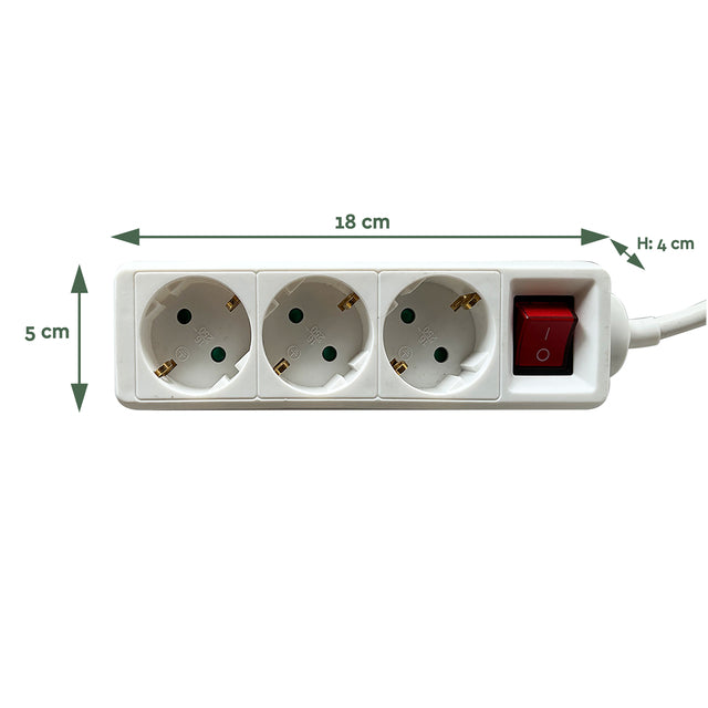 BRASQ Stekkerdoos 3-voudig 3 meter wit - 2