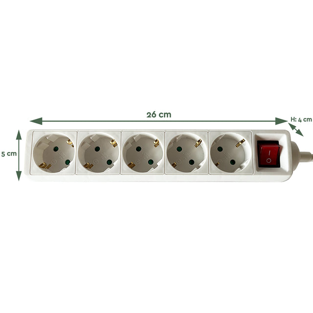 BRASQ Stekkerdoos 5-voudig 3 meter wit - 2