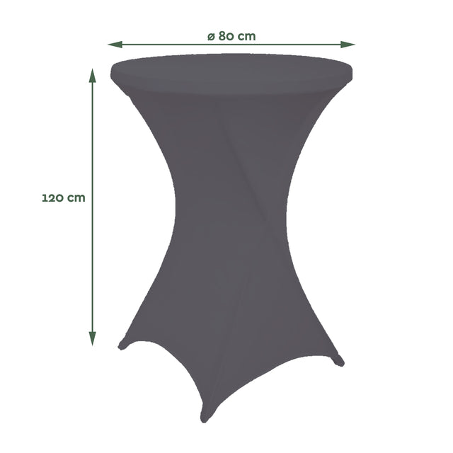 BRASQ Statafel 80cm met tafelrok, antraciet - 2