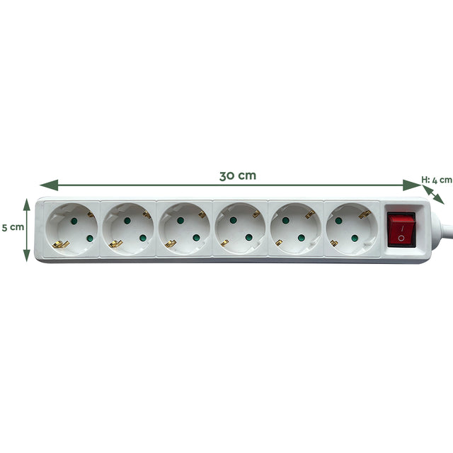 Stekkerdoos BRASQ 6-voudig met 3m kabel wit - 2