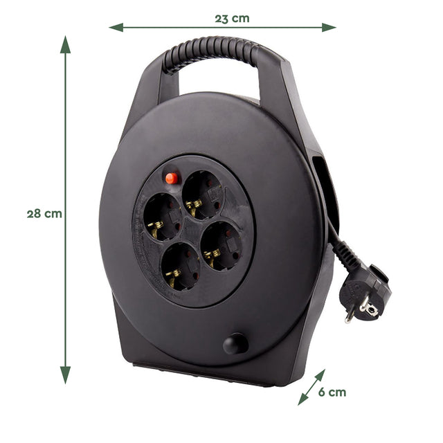 Kabelhaspel BRASQ 4-voudig 10 meter zwart - 2