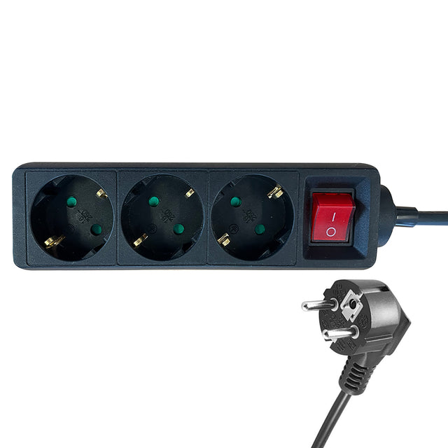 Stekkerdoos BRASQ 3-voudig met 3m kabel zwart - 4