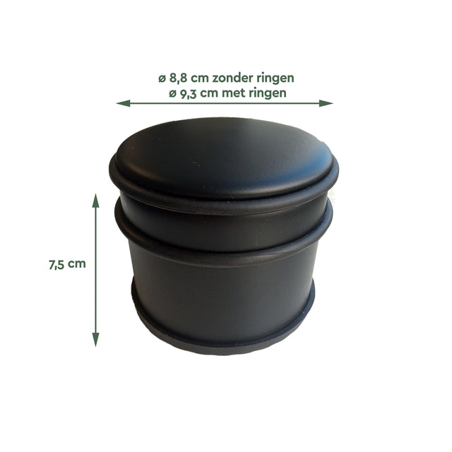 BRASQ Deurstopper met rubberen ringen, zwart - 2