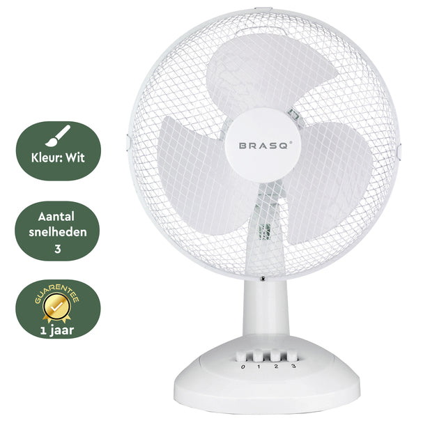 Tafelventilator BrasQ F400 met 30cm diameter wit - 3