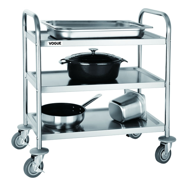 Serviewagen Vogue met 3 RVS plateaus, 82,5x71 cm - 2