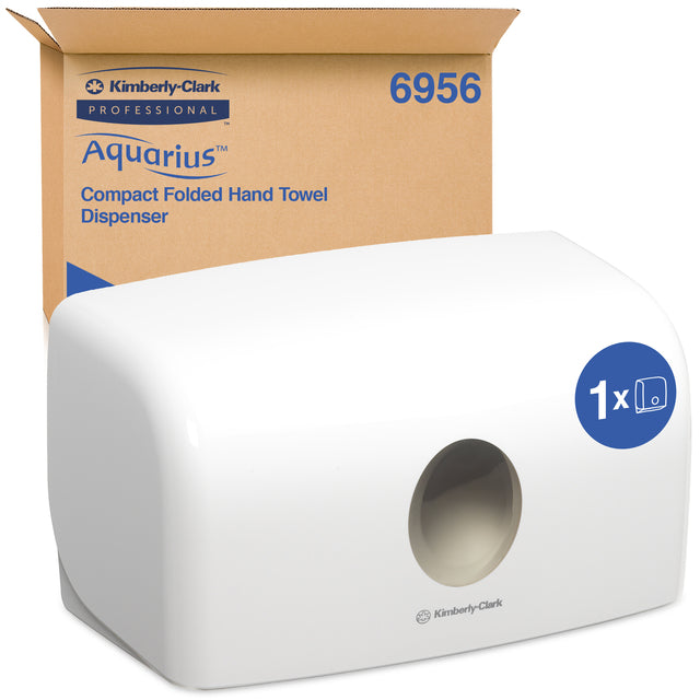 Aquarius mini handdoekdispenser wit voor kleine ruimtes