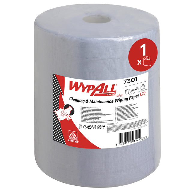Poetsrol WypAll L20 325mmx190m 500 vellen Blauw