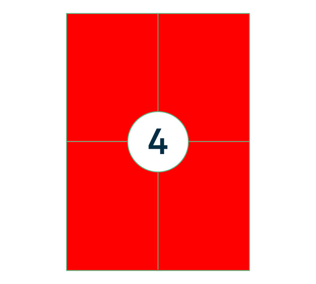 Rillprint Fluorrood 105x148mm Etiketten, 400st - 3