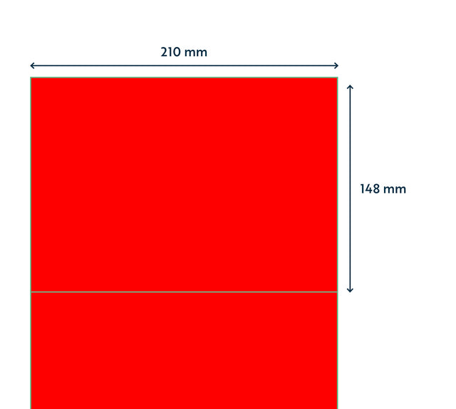 Rillprint Fluorrood 210x148mm Etiketten, 200st - 2