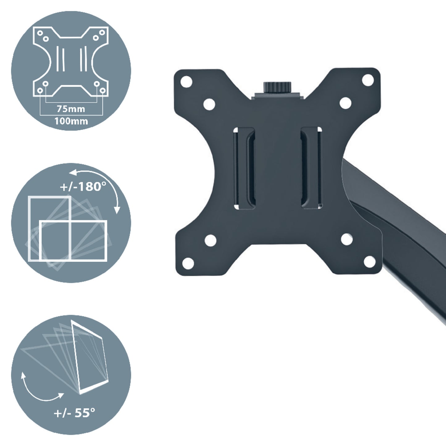 Leitz Ergo Enkelvoudige Monitorarm voor 17-32 inch schermen - 3