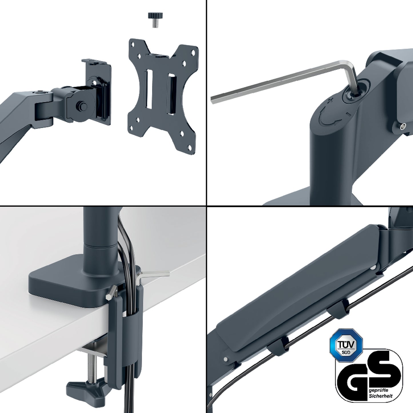 Leitz Ergo Enkelvoudige Monitorarm voor 17-32 inch schermen - 7