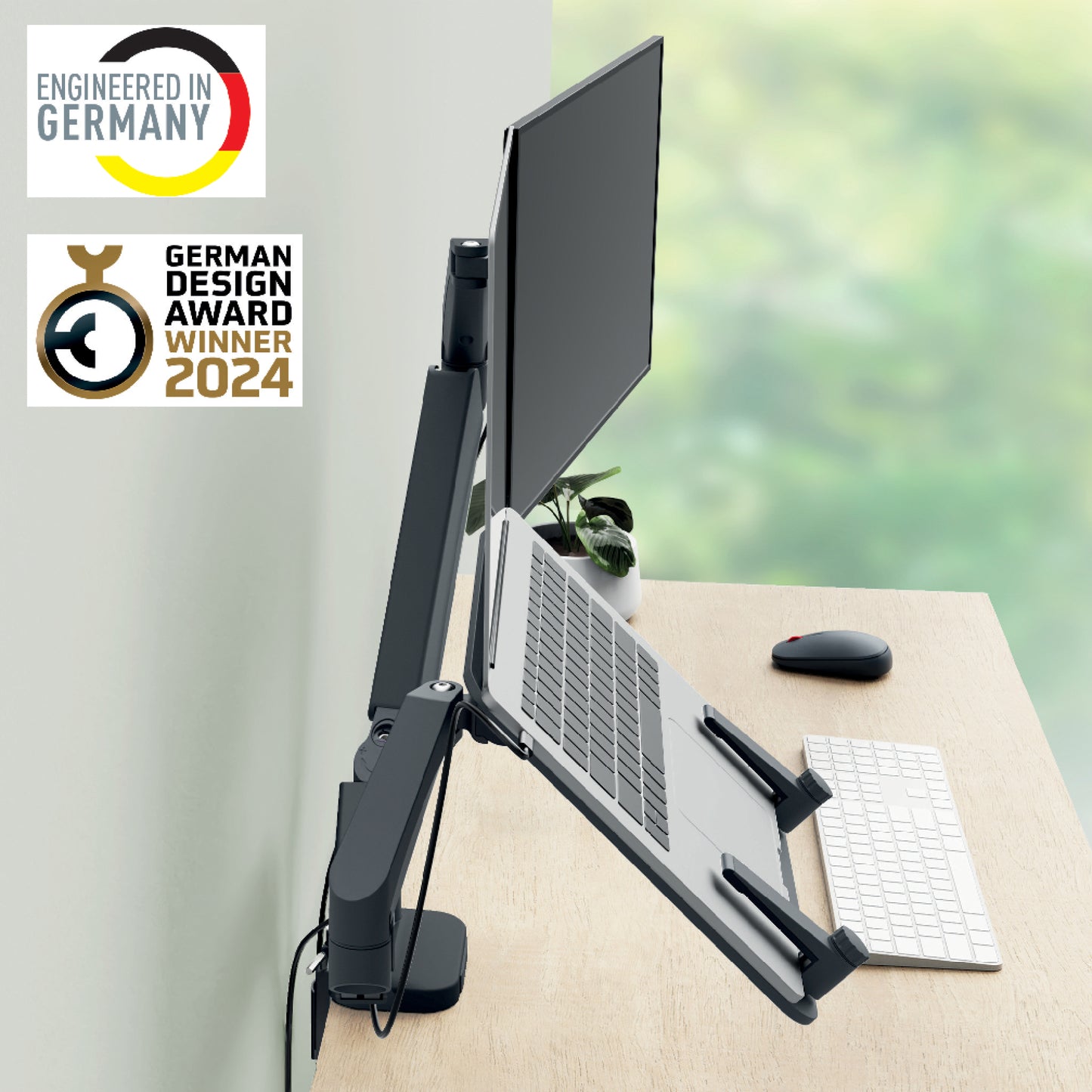 Dubbele Monitor- en Laptoparm Leitz Ergo voor ergonomisch werken - 6