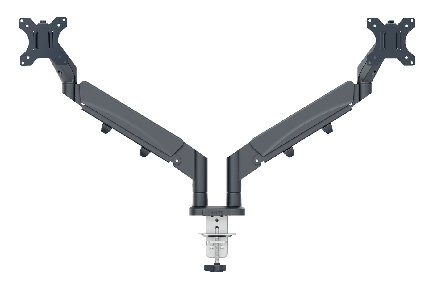 Ruimtebesparende dubbele monitorarm Leitz Ergo voor 17-32 inch schermen