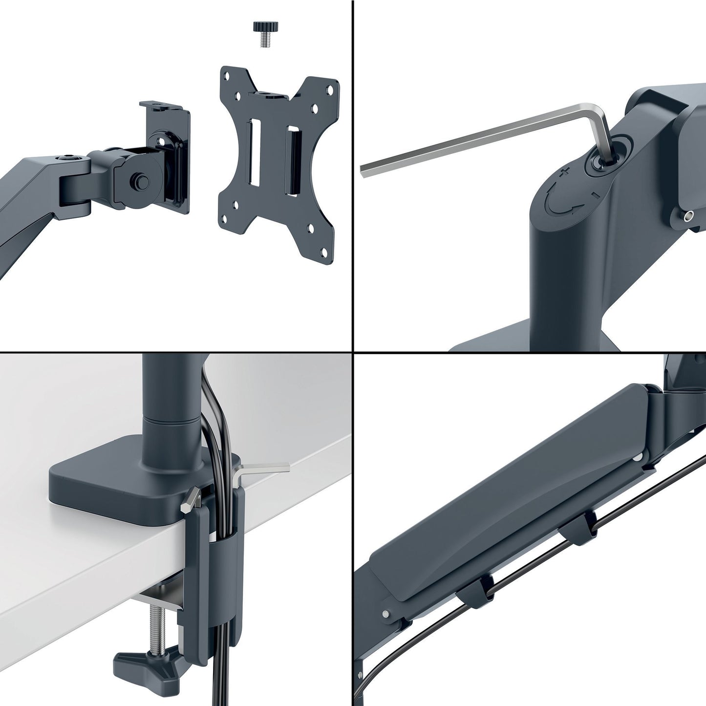 Ruimtebesparende dubbele monitorarm Leitz Ergo voor 17-32 inch schermen - 5