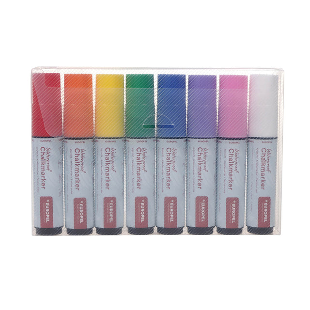 Krijtstift Europel watervast 15mm assortiment 8 kleuren